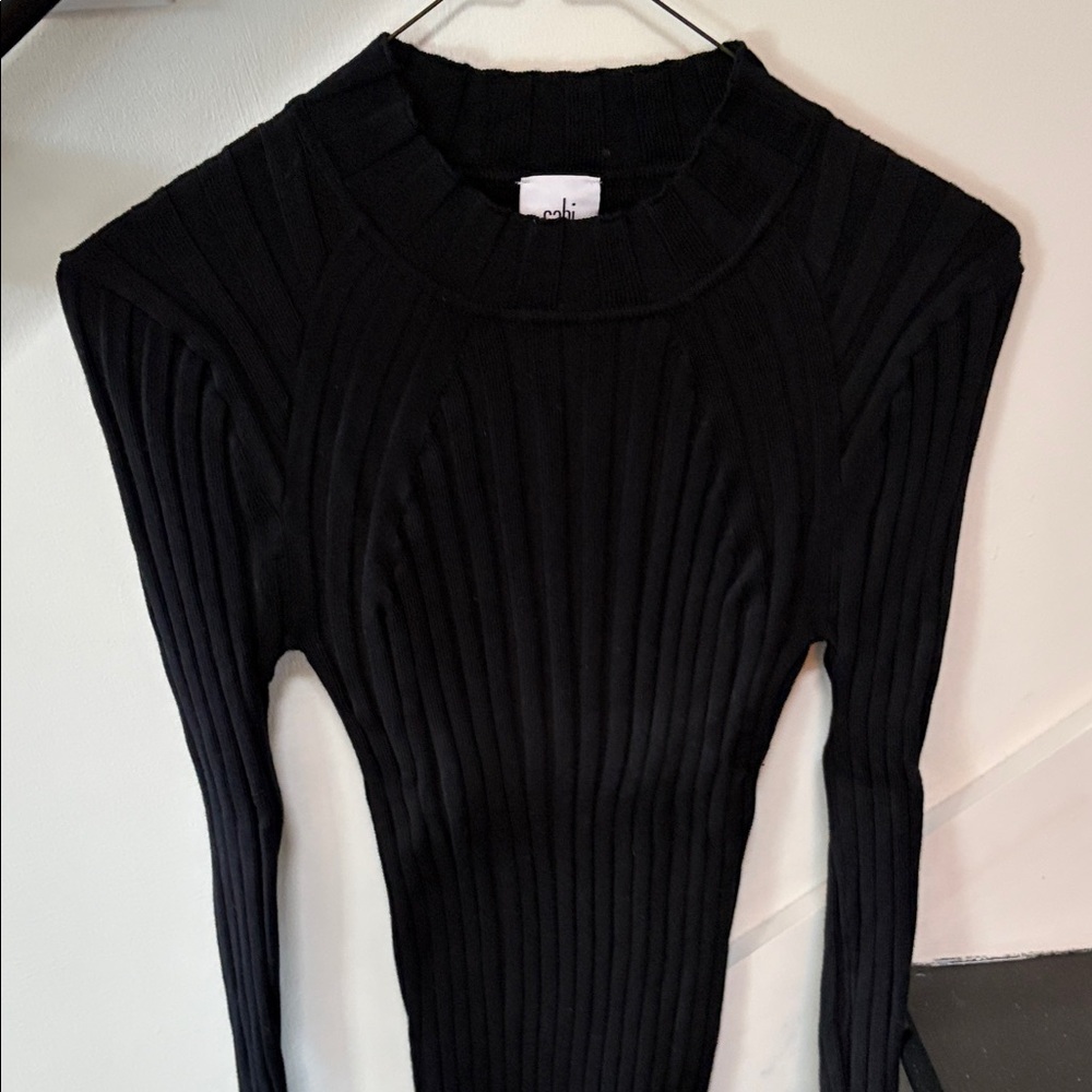 CAbi Classic Black Knit Top